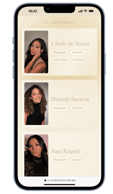 Tela da landing page C.S Studio Beauty