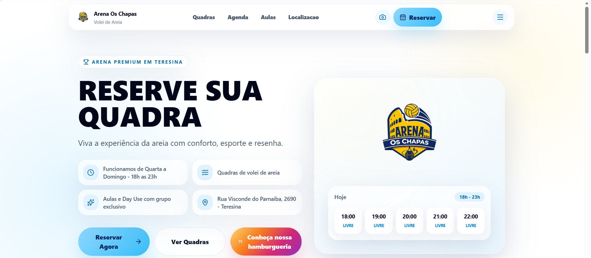 Screenshot do projeto Arena Os Chapas